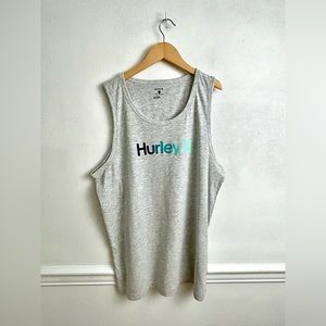 Hurley Men's The One & Only Graphic Tank Top Soft Cotton Heather Gray Size M